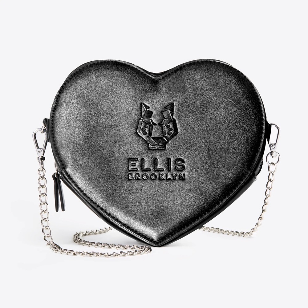 Ellis Brooklyn Heart-Shaped Black Bag